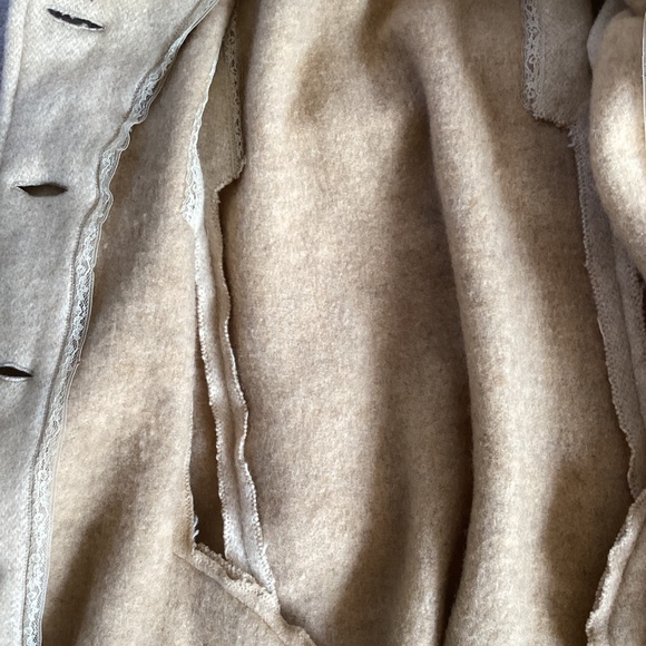 Vintage Handmade Heavy Wool Dress/Cape Cover Wood Buttons Dress - Picture 11 of 16